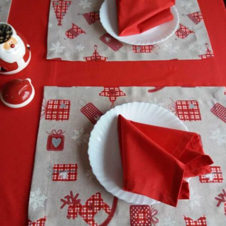 Коледна покривка за маса за 6 човека