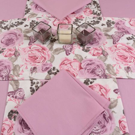 детайли от комплект в цвят пепел от рози и десен на цветя