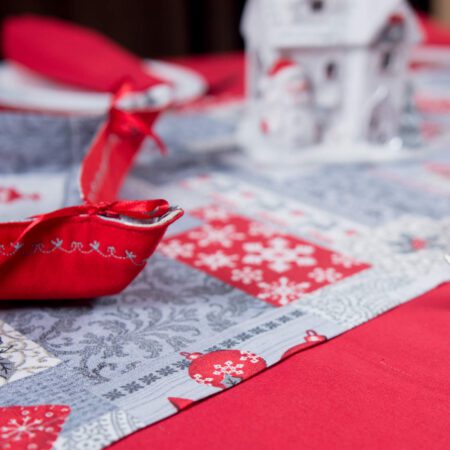 двулицев панер за хляб в червено и сиво