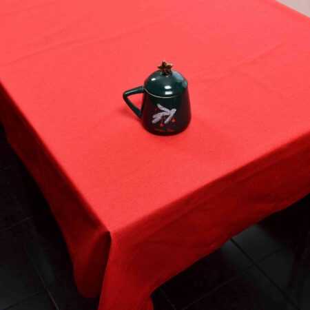 Голяма червена покривка за маса 100% памук