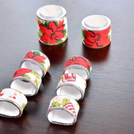 Коледни пръстени за салфетки и свещници с коледна звезда