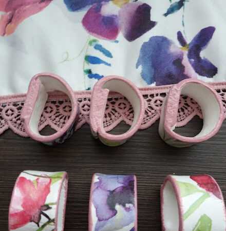 рингове за слафетки в розово и цветя