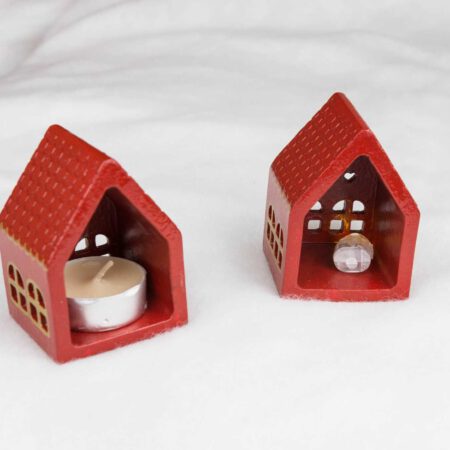 Коледни къщички с лампичка и свещ