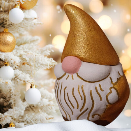 Декоративен контейнер "Санта" в златисто